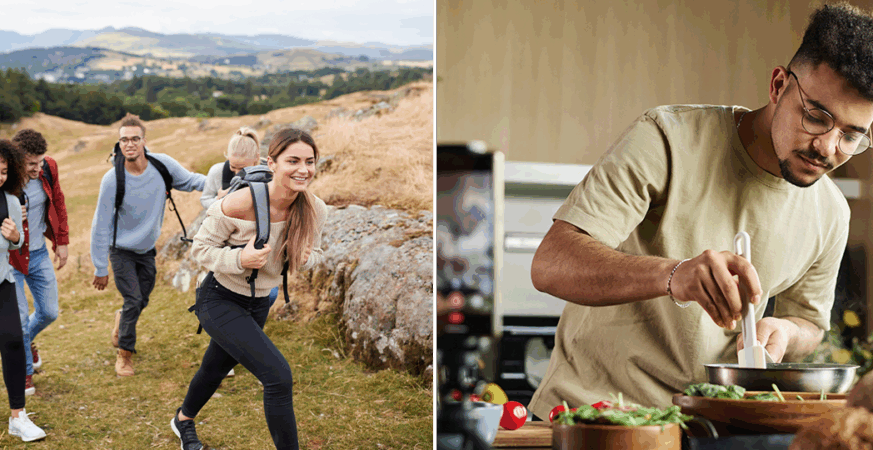 Hiking and cooking