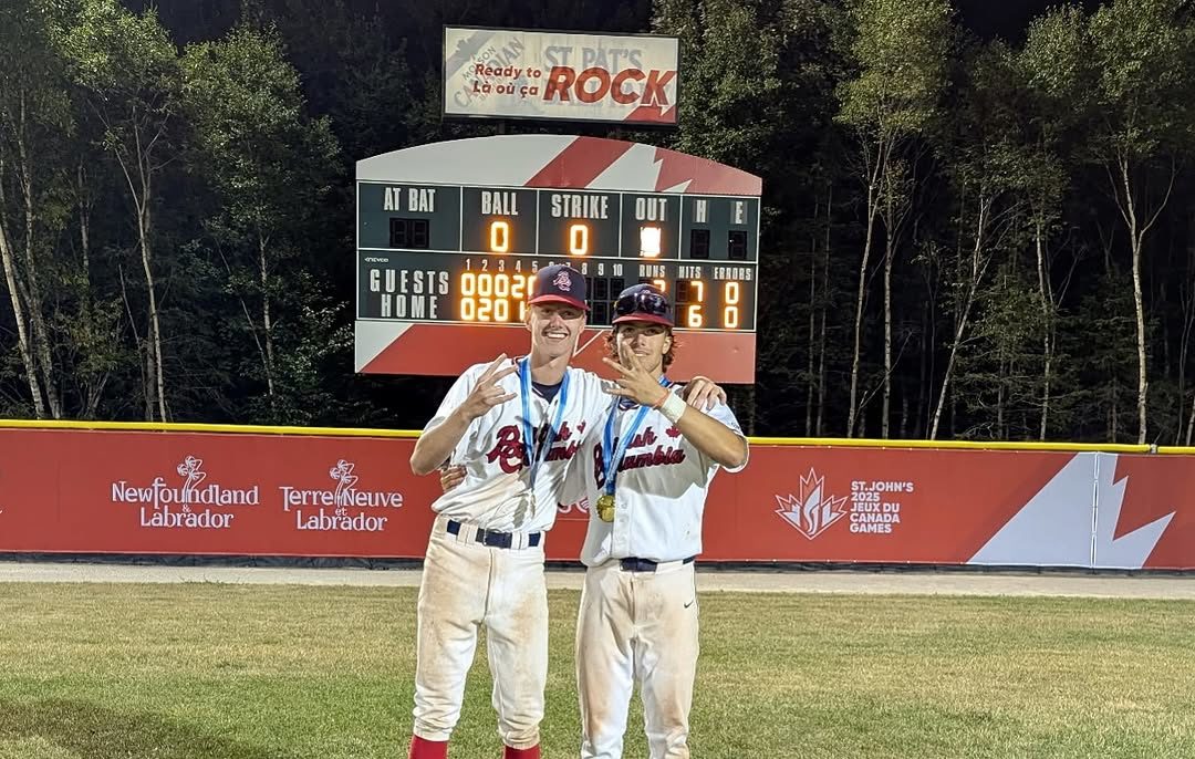 White Rock Tritons’ Kadyn Armitage and Lucas Wheeler helped Team B.C. win U17 baseball gold at the Canada Games and will now head to the Futures Showcase.