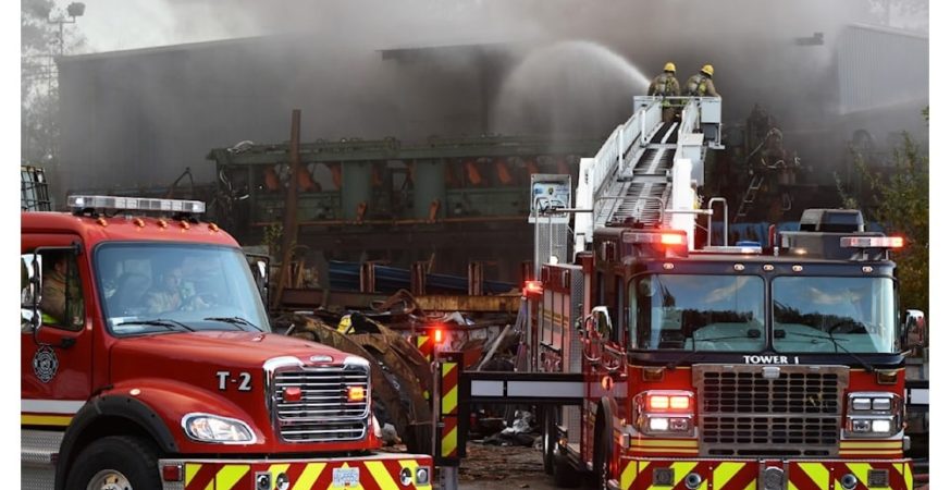 Fire Erupts at Abandoned Maple Ridge Mill
