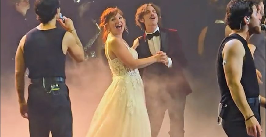 Newlywed Chilliwack couple Kenzie and Parker Roach dance onstage