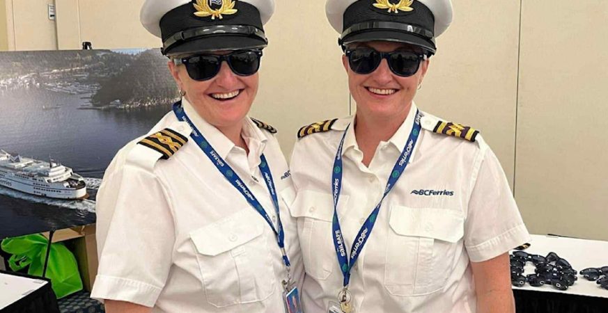 Senior Captain Lori Bartlett-Tribbeck and Senior Chief Engineer Jodi Bartlett-Gaude