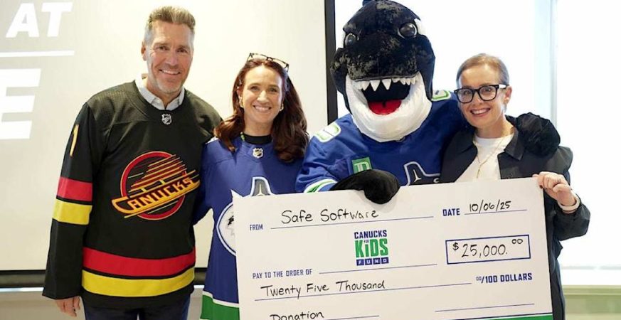 Surrey’s Safe Software Donates $25K to Canucks for Kids