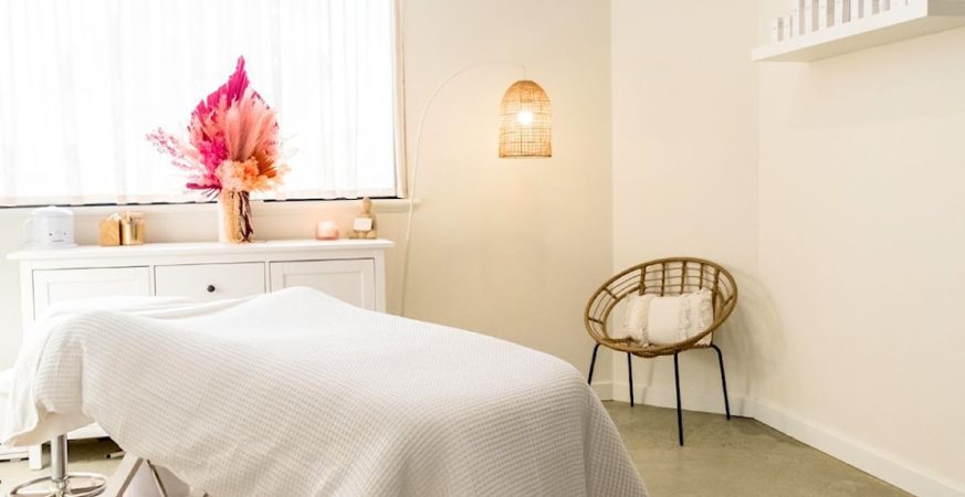 A massage table is seen in this undated photo